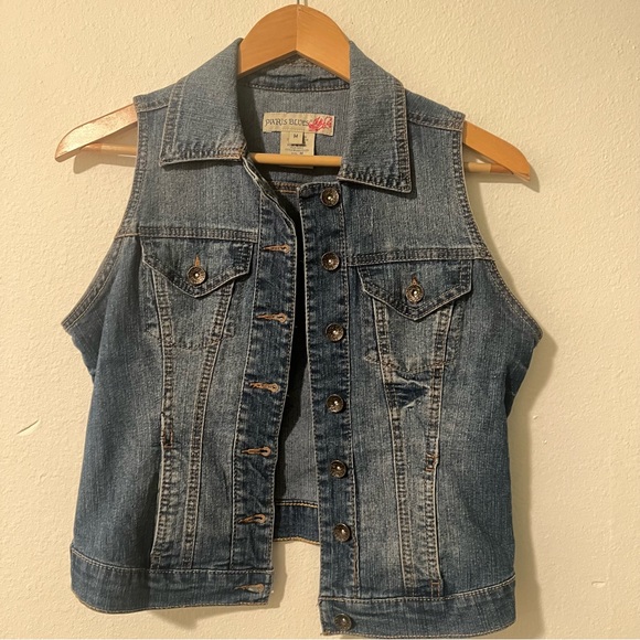 Paris Blues denim vest early 2000’s M - Picture 1 of 3